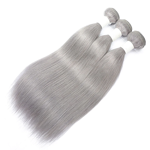 Virgin Hair Natural Straight Grey Hair Bundles - Image 3